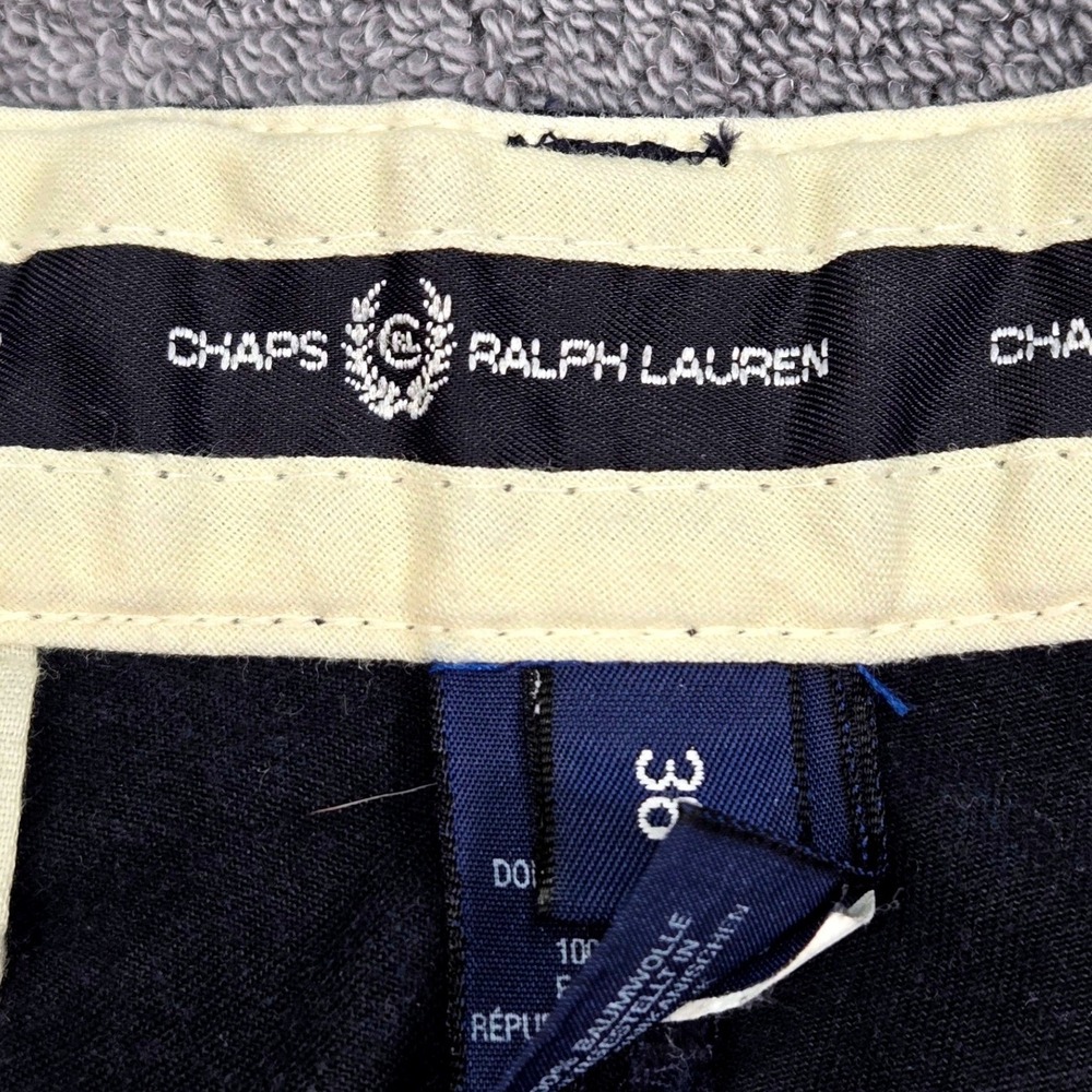 Chaps Ralph Lauren Chino Shorts‎ Mens 36 Navy Blue Good Cotton Flat Front 70901M - Picture 14 of 16